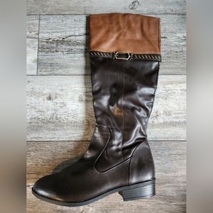 Women's BrownTan Zip Closure Fashion Boots size 10